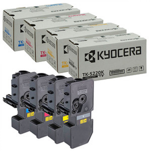 KYOCERA TK-5220K/C/M/Y  schwarz, cyan, magenta, gelb Toner, 4er-Set