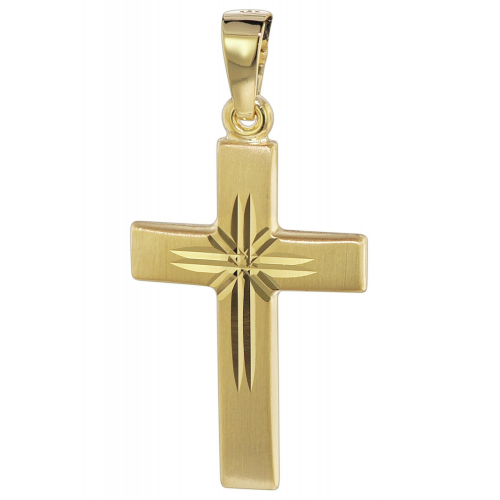 trendor 08615 Kreuz Anhänger 585 Gold 22 mm