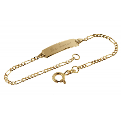 trendor 08655-14 Armband mit Gravur 585 Gold für Kinder Länge 14 cm