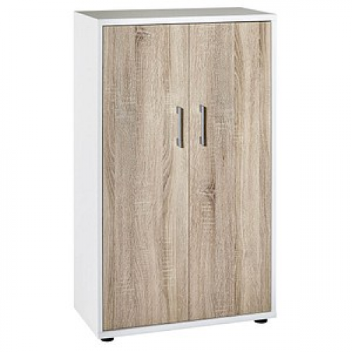 MÖBELPARTNER Aktenschrank Cimal, 143725 weiß, eiche 2 Fachböden 65,0 x 34,0 x 111,0 cm