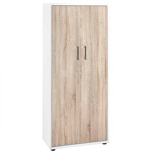 MÖBELPARTNER Aktenschrank Cimal, 701411 weiß, eiche 3 Fachböden 65,0 x 34,0 x 147,0 cm