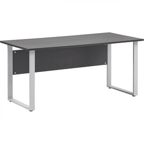 MÖBELPARTNER 1500 Schreibtisch anthrazit rechteckig, Kufen-Gestell silber 160,0 x 75,0 cm