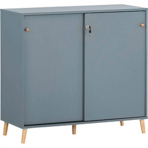 MÖBELPARTNER Schiebetürenschrank 500, 701789 blaugrau 1 Fachboden 100,1 x 41,0 x 92,6 cm