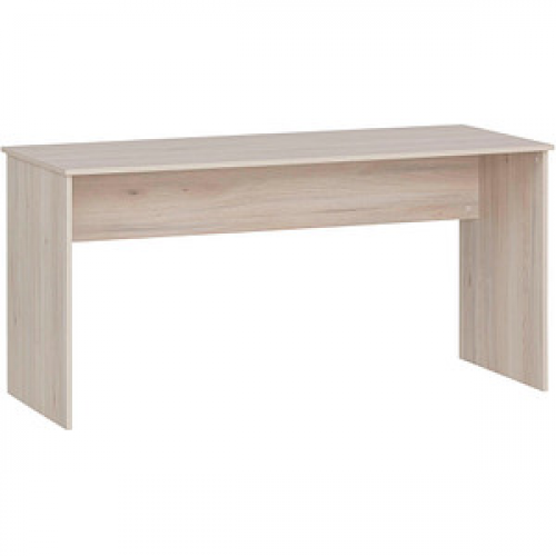 MÖBELPARTNER 400 Schreibtisch sandeiche rechteckig, Wangen-Gestell weiß 150,0 x 65,0 cm