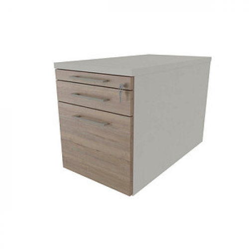 fm Oldenburg Rollcontainer weiß, eiche natur 3 Auszüge 43,4 x 80,0 x 54,0 cm