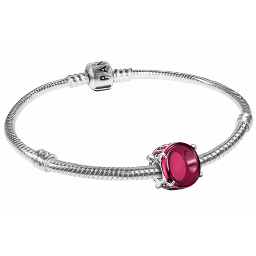 Pandora 39829 Damenarmband-Set Ovaler Fuchsia Cabochon Silber