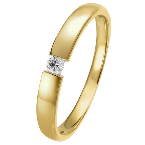 trendor 26977.005GG Diamantring Gelbgold 585/14 Kt. mit Brillant 0,05 ct