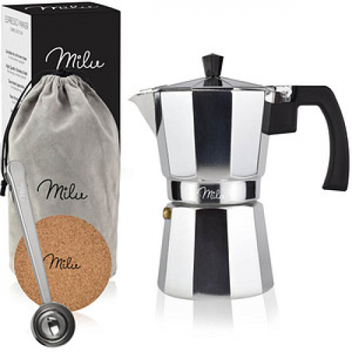 Milu Espressokocher silber, 2 Tassen