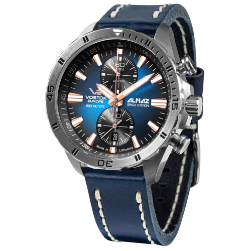 Vostok Europe 6S11-320A675 Herrenuhr Chronograph Almaz Blau