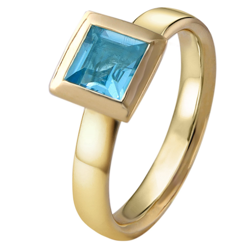 Acalee 90-1014-02 Topas Ring Gold 333 / 8K Echt Topas Swiss Blau