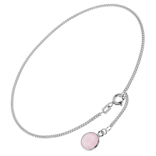 trendor 51332 Fußkette 925 Sterlingsilber Mit Rosé Quarz