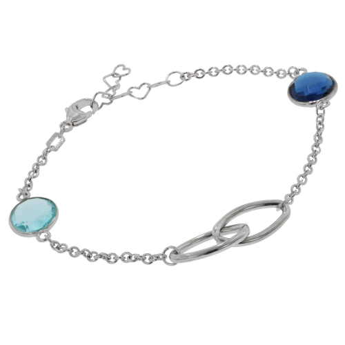 trendor 51346 Armband für Damen 925 Sterlingsilber Armkette mit Blauen Quarzen