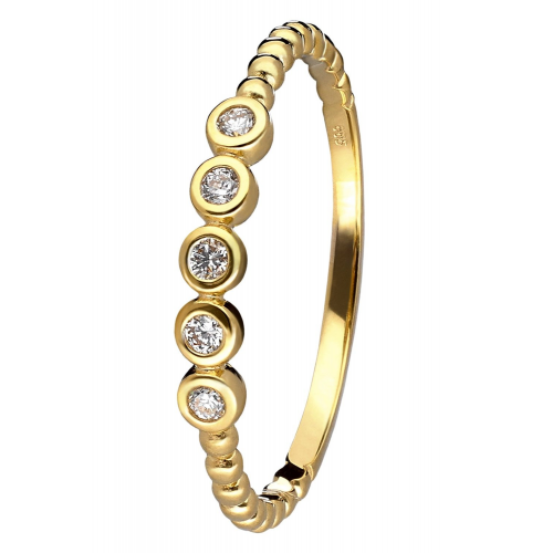 trendor 41562 Damen-Ring Gold 585/14K mit 5 Diamanten