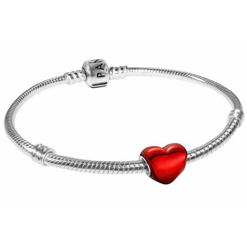 Pandora 39823 Damen-Armband Silber 925 Metallisch-Rotes Herz