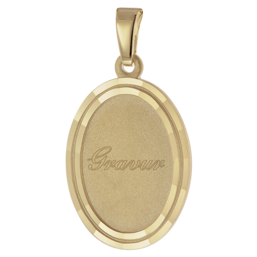 trendor 41854 Gravur-Anhänger Oval Gold auf 925 Silber 18 mm