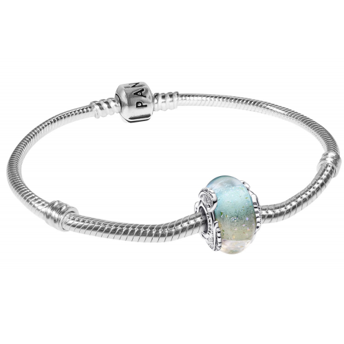 Pandora 15506 Damen-Armband mit Muranoglas-Charm Regenbogenfarben