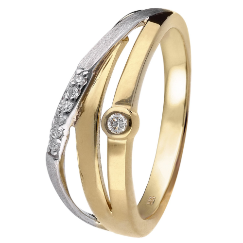 trendor 15577 Damen-Diamantring Gold 333/8K Bicolor