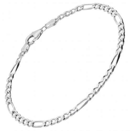 trendor 15728 Figaro-Armband für Damen 925 Silber Breite 3,4 mm