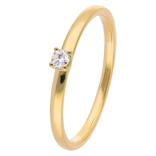 trendor 15884 Damen-Diamantring Gold 585/14K Brillant 0,06 ct