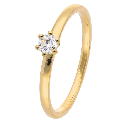 trendor 15888 Damen-Diamantring 585/14K Gold Brillant 0,14 ct