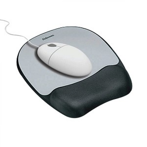 Fellowes Mousepad mit Handgelenkauflage Memory Foam silber