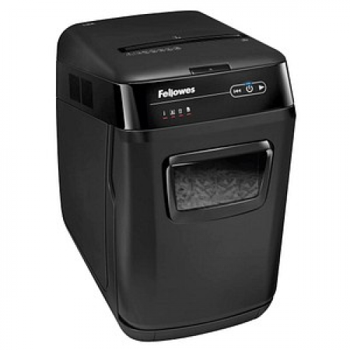 AKTION: Fellowes AutoMax 150C Aktenvernichter mit Partikelschnitt P-4, 4 x 38 mm, bis 150 Blatt, schwarz mit CashBack