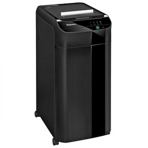 Fellowes AutoMax 350C Aktenvernichter mit Partikelschnitt P-4, 4 x 38 mm, bis 300 Blatt, schwarz