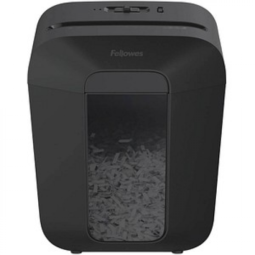 AKTION: Fellowes Powershred LX45 Aktenvernichter mit Partikelschnitt P-4, 4 x 37 mm, bis 8 Blatt, schwarz mit CashBack