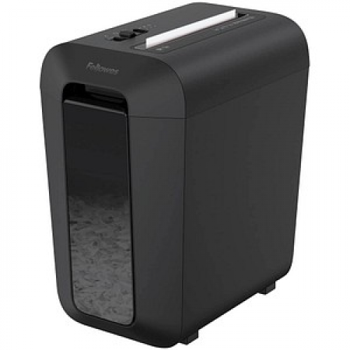 AKTION: Fellowes Powershred LX65 Aktenvernichter mit Partikelschnitt P-4, 4 x 40 mm, bis 10 Blatt, schwarz mit CashBack