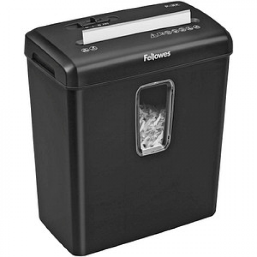 Fellowes Powershred P-42C Aktenvernichter mit Partikelschnitt P-4, 4 x 34 mm, bis 8 Blatt, schwarz