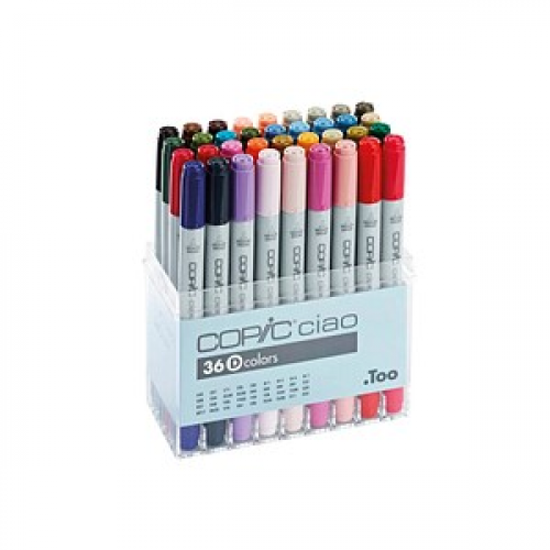 COPIC® Ciao D Layoutmarker-Set farbsortiert 1,0 + 6,0 mm, 36 St.