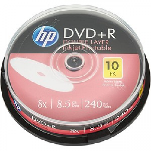 10 HP DVD+R 8,5 GB Double Layer, bedruckbar