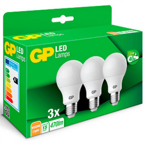 3 GP LED-Lampen Classic A60 E27 4,8 W matt