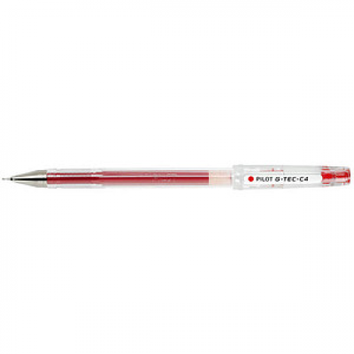 PILOT G-Tec C4 0.4 Gelschreiber transparent 0,4 mm, Schreibfarbe: rot, 1 St.