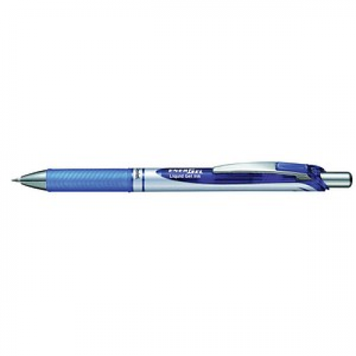 Pentel EnerGel BL77 Gelschreiber blau/silber 0,35 mm, Schreibfarbe: blau, 1 St.