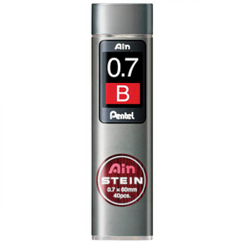 Pentel Ain Stein C277 Feinminen-Bleistiftminen schwarz B 0,7 mm, 40 St.