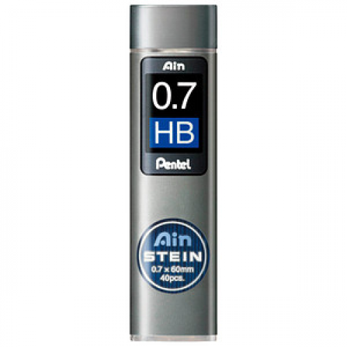 Pentel Ain Stein C277 Feinminen-Bleistiftminen schwarz HB 0,7 mm, 40 St.