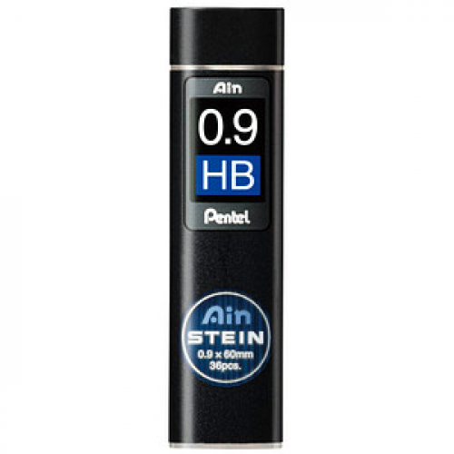 Pentel Ain Stein C279 Feinminen-Bleistiftminen schwarz HB 0,9 mm, 36 St.