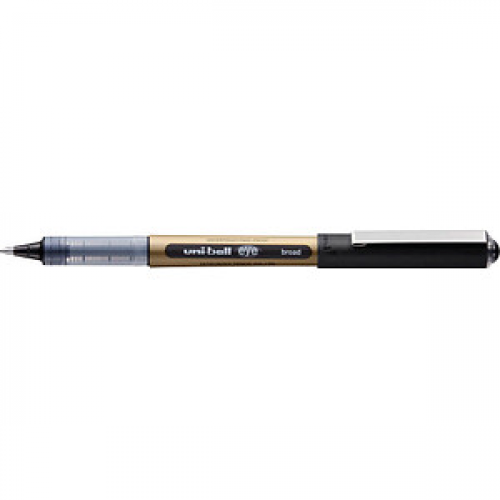 uni-ball eye broad Tintenroller gold 0,7 mm, Schreibfarbe: schwarz, 1 St.