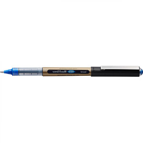 uni-ball eye broad Tintenroller gold 0,7 mm, Schreibfarbe: blau, 1 St.