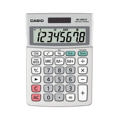 CASIO MS-88ECO Tischrechner silber