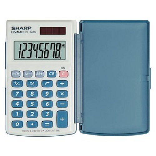 SHARP EL-243S Taschenrechner grau/blau