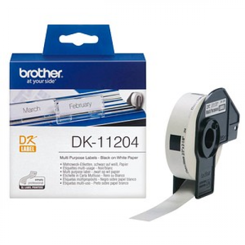 brother Etikettenrolle für Etikettendrucker DK11204 weiß, 17,0 x 54,0 mm, 1 x 400 Etiketten