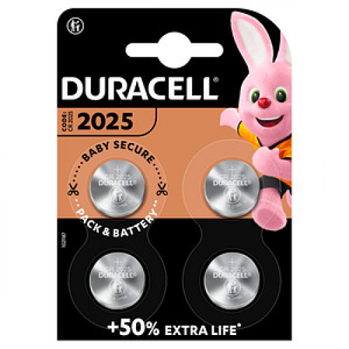 4 DURACELL Knopfzellen CR 2025 3,0 V