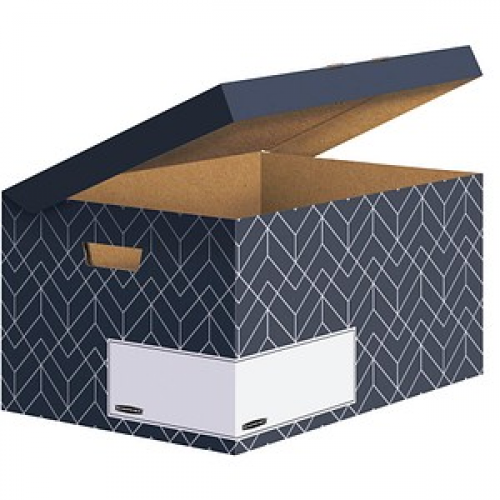 5 Bankers Box Archivboxen Bankers Box Décor Serie mitternachtsblau/weiß 36,7 x 57,0 x 29,5 cm