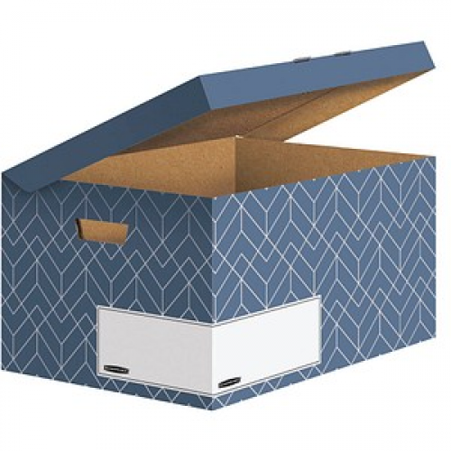 5 Bankers Box Archivboxen Bankers Box Décor Serie schieferblau/weiß 36,7 x 57,0 x 29,5 cm