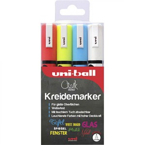 uni-ball Chalk PWE-5M Kreidemarker farbsortiert 1,0 - 2,0 mm, 4 St.