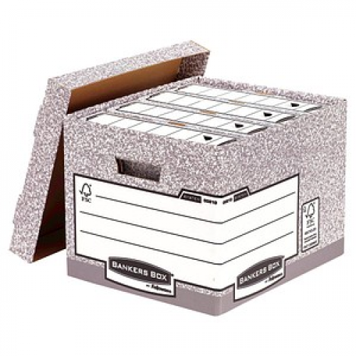 10 Bankers Box Archivboxen Bankers Box grau 33,5 x 40,4 x 29,2 cm