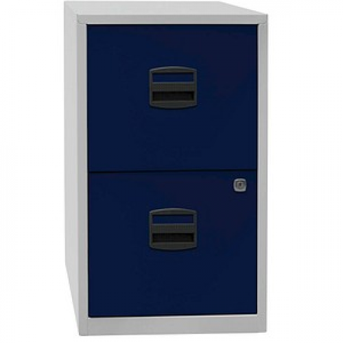 BISLEY Home PFA 2 Hängeregistraturschrank lichtgrau, oxfordblau 2 Schubladen 41,3 x 40,0 x 67,2 cm