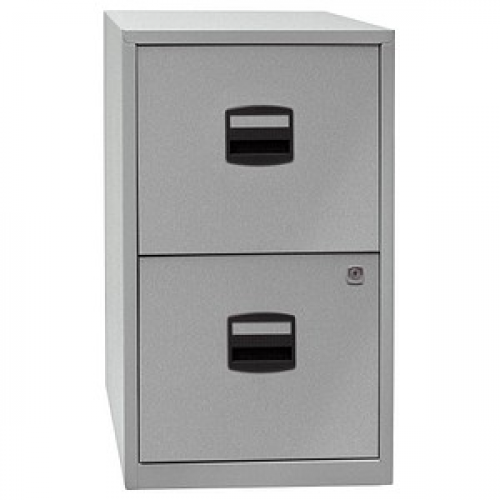 BISLEY Home PFA 2 Hängeregistraturschrank silber 2 Schubladen 41,3 x 40,0 x 67,2 cm